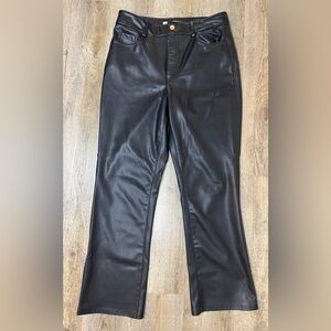 Zara Women's Faux Leather Bootcut Pants, Size 6